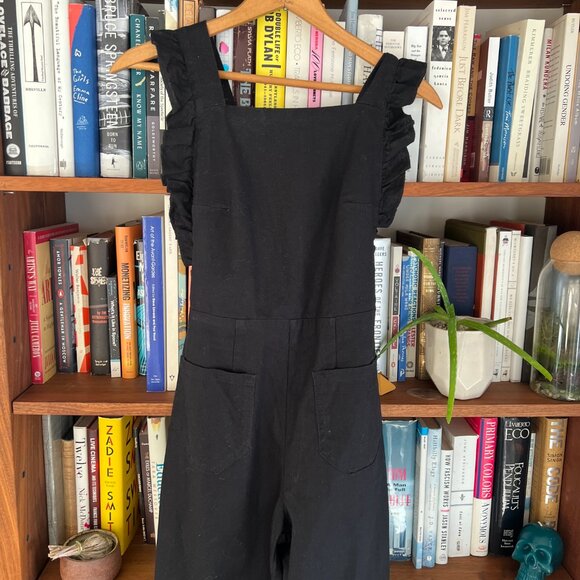 Lykke Wullf Pants - Lykke Wullf Cropped Black Overalls